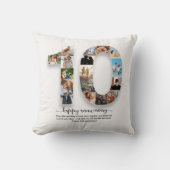 Oreiller de collage photo 10e anniversaire (Recto)