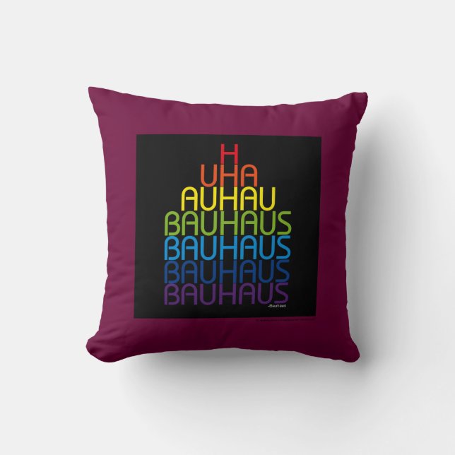Oreiller de conception de caractères Bauhaus Rainb (Recto)