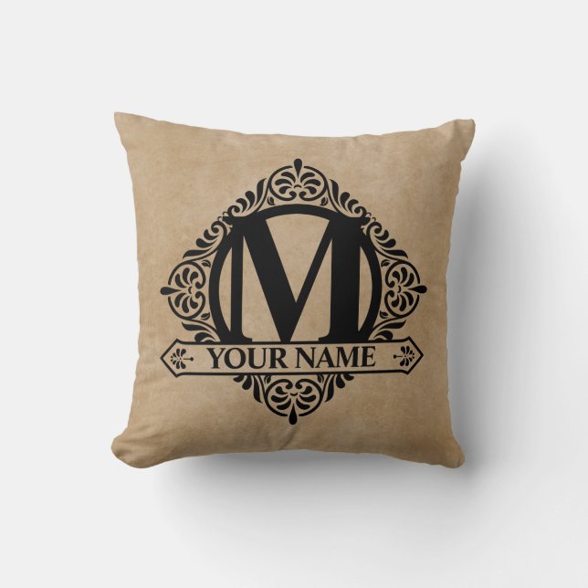 Oreiller de conception monogramme Ornat (Recto)