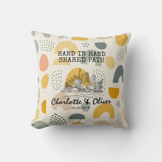 Oreiller de couple moderne personnalisé avec vue s (Recto)