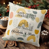 Oreiller de couple moderne personnalisé avec vue s