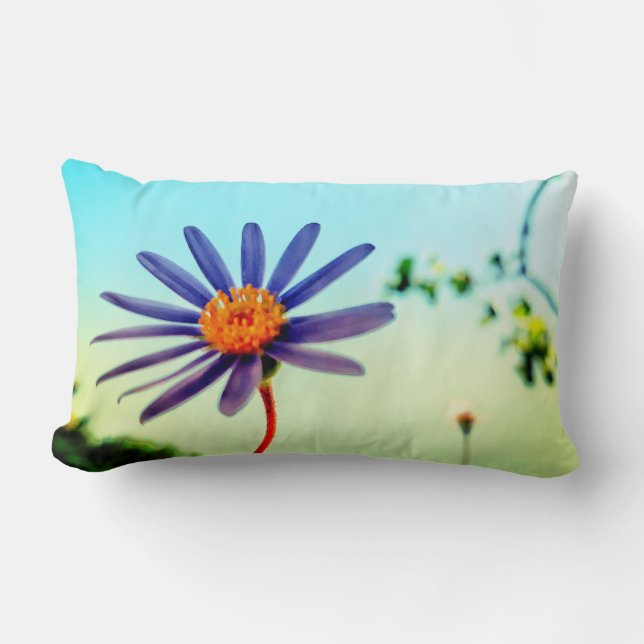 Oreiller de Coussin de Fleur de Marguerite Bleue H (Recto)