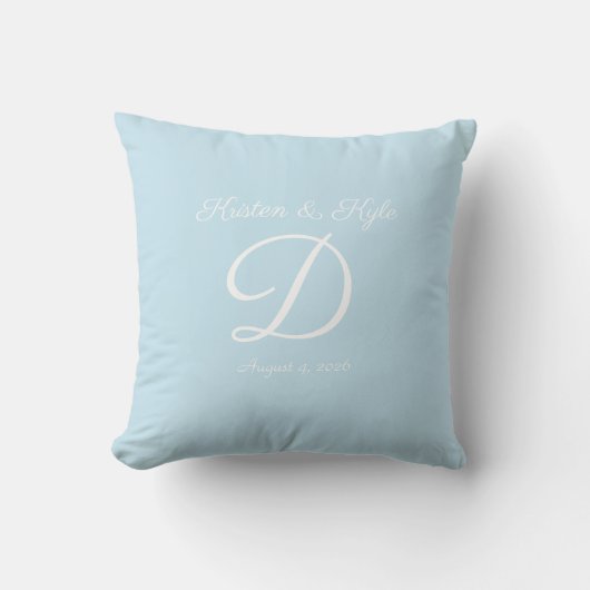 Oreiller de décoration avec monogramme pour cadeau (Recto)
