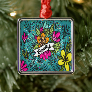 Oreiller de décoration Beauté avec des fleurs