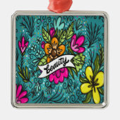 Oreiller de décoration Beauté avec des fleurs (Devant)