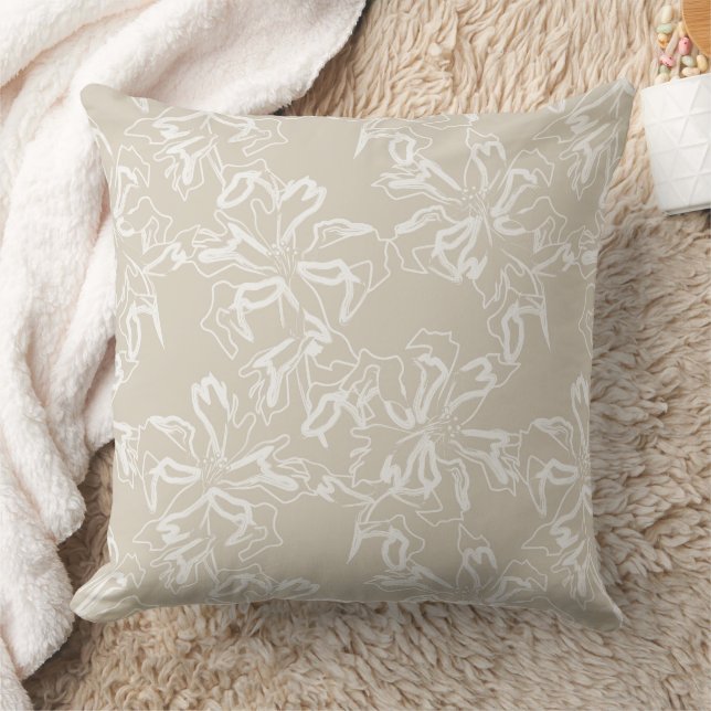 Oreiller de décoration imprimé floral (Couverture)