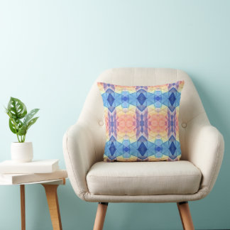 Oreiller de décoration kaléidoscope bleu pastel et