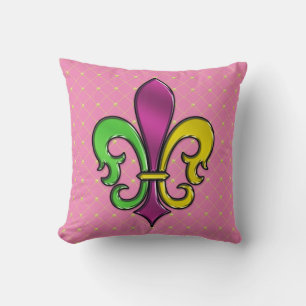 Oreiller de design fleur de lis coloré élégant