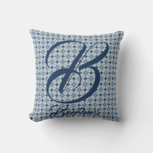 Oreiller de famille monogrammé pour canapé de séjo