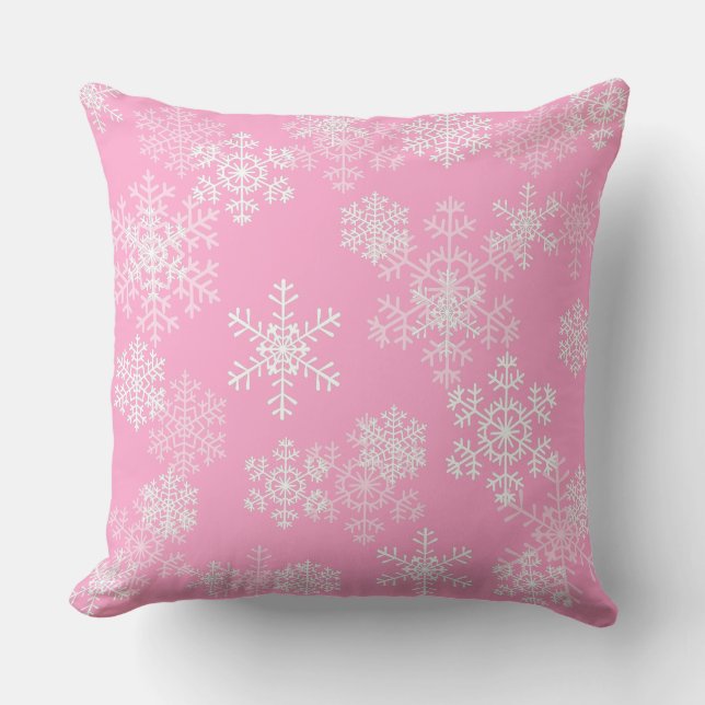 Oreiller de fête avec flocons de neige (Recto)