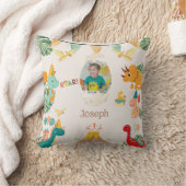 Oreiller de fête d'anniversaire dinosaure – Nom & (Couverture)