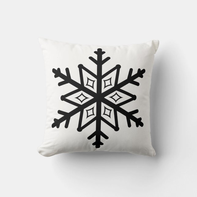 Oreiller de fête de Noël flocon de neige (Recto)