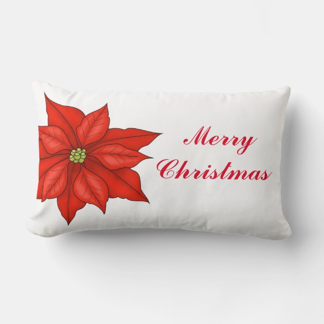 Oreiller de fête-Poinsettia rouge (Recto)