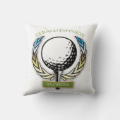 Oreiller de golfeur à monogramme de design de golf (Verso)