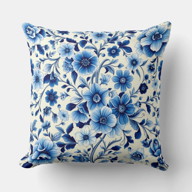oreiller de jardin botanique indigo (Recto)
