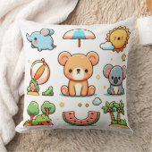 Oreiller de jet à motif d'animal mignon pour espac (Couverture)