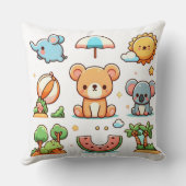 Oreiller de jet à motif d'animal mignon pour espac (Verso)