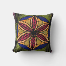 Oreiller de jet accentueux mandala géométrique col