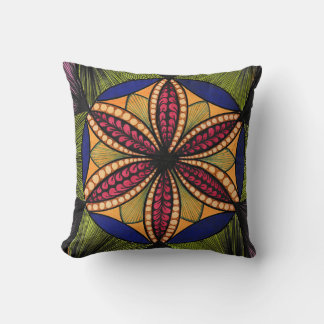 Oreiller de jet accentueux mandala géométrique col