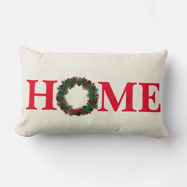 Oreiller de jet avec couronne de Noël (Recto)