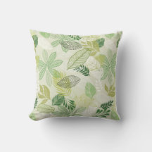 Oreiller de jet avec motif de feuilles tropicales