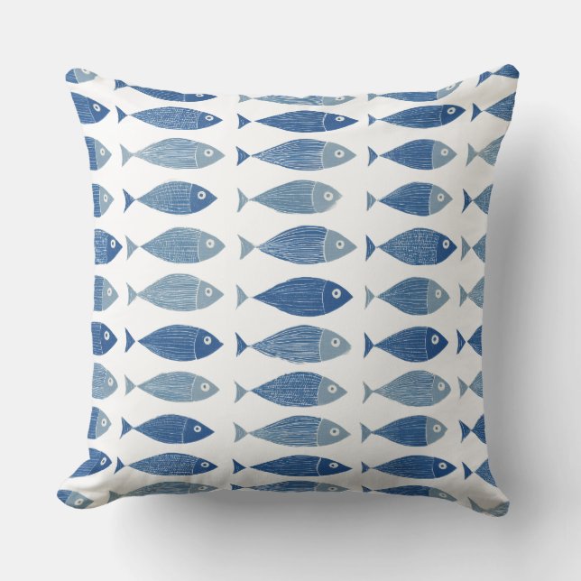 Oreiller de jet bleu de poisson (Recto)