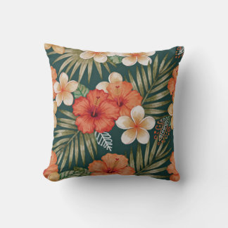 Oreiller de jet bold floral tropical