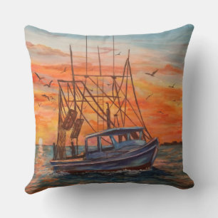 Oreiller de jet de bateau de crevettes