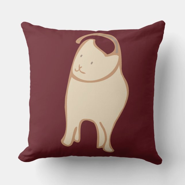 Oreiller de jet de chat idiot (Recto)