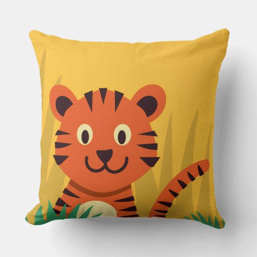 Oreiller de jet de Tigre de la Jungle Mignon (Recto)