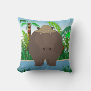 Oreiller de jet d'hippopotame