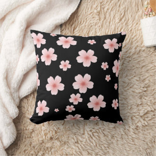 Oreiller de jet élégant à motif floral de cerisier