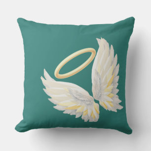Oreiller de jet esthétique aux ailes d'ange avec h