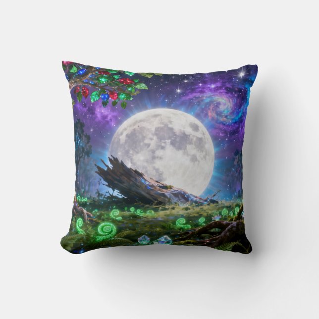Oreiller de jet Fantasy Forest pleine lune (Recto)