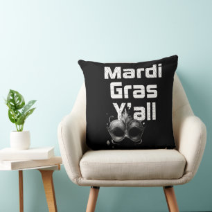Oreiller de jet Mardi Gras à tous