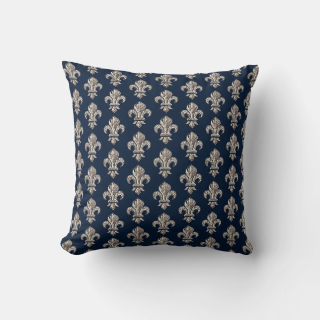 Oreiller de jet naval Fleur de Lis français médiév (Recto)