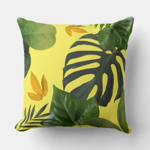 Oreiller de jeté à toile de verdure tropicale enso