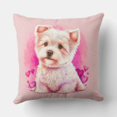 Oreiller de jeté Amour de chiot - Décoration de nu (Verso)