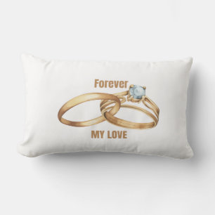 Oreiller de jeté d'anneau de mariage pour toujours