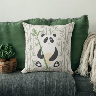 Oreiller de jeté de nurserie de panda mignon