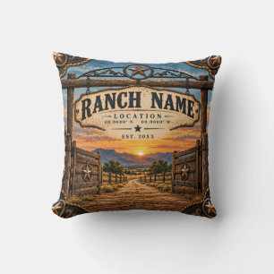 Oreiller de jeté de porte de ranch occidental au c