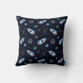 Oreiller de jetée à motif de fusée spatiale (Verso)
