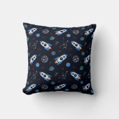 Oreiller de jetée à motif de fusée spatiale (Recto)