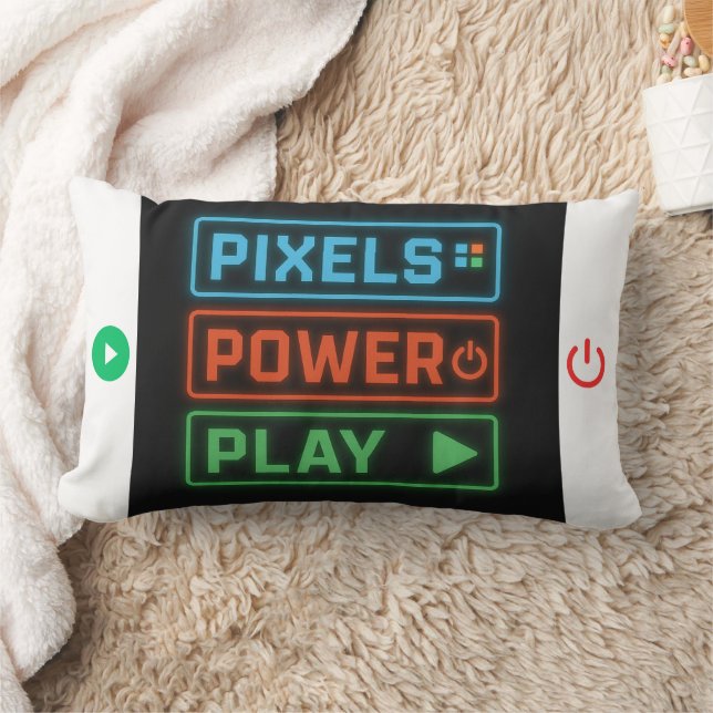 Oreiller de jeu Pixels Power Play – F rétro pixel  (Couverture)