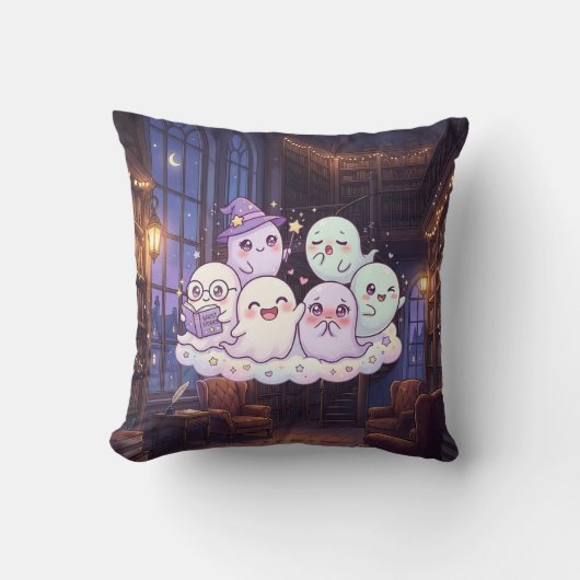 Oreiller de la bibliothèque des fantômes mignons (Recto)