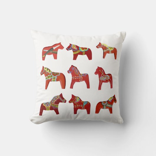 Oreiller de la collection de chevaux Dala rouges (Recto)