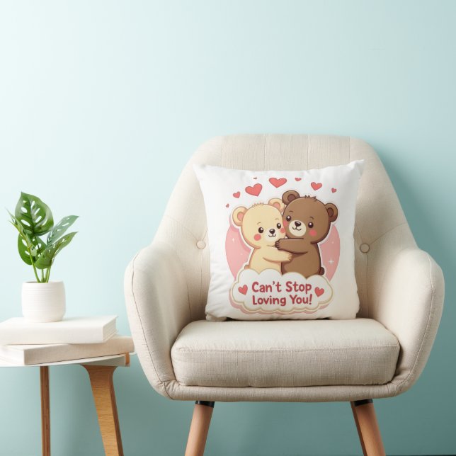 Oreiller de la Saint-Valentin Mignon On Ne Peut Ce (Chaise)