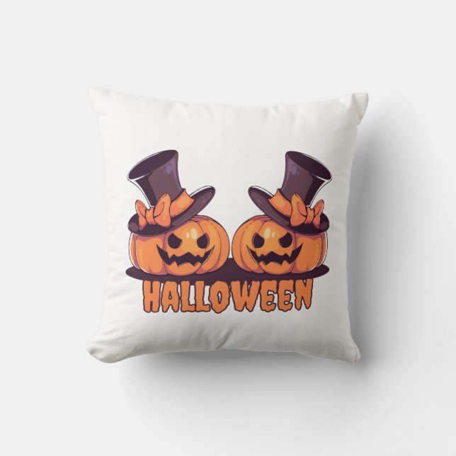 Oreiller de lancer de citrouille d'Halloween (Recto)