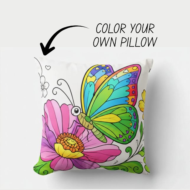 Oreiller de livre de coloriage de papillon (Créateur téléchargé)