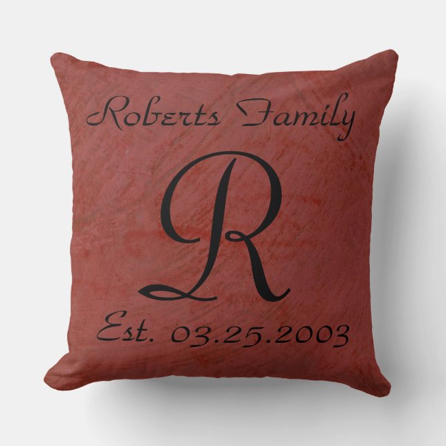 Oreiller de luxe à monogramme personnalisé (Recto)
